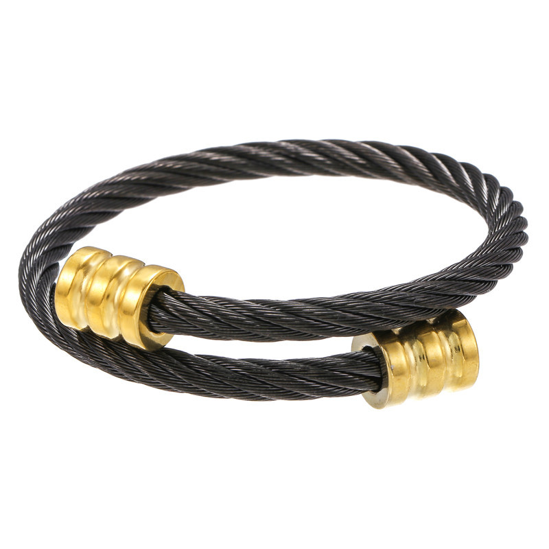 Außenhandel Quelle Schmuck Trend Retro Persönlichkeit Edelstahl Wickel Geometrische Armband Armband Zubehör Großhandel Männer display picture 8