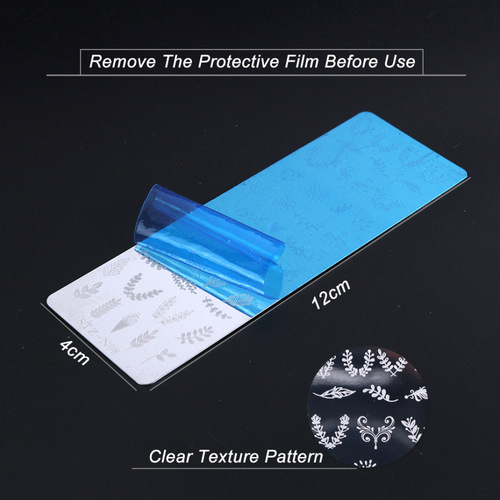 Cross-border nail art printed small long steel plate Retro floral snowflake ripple pattern butterfly cute cartoon style steel plate