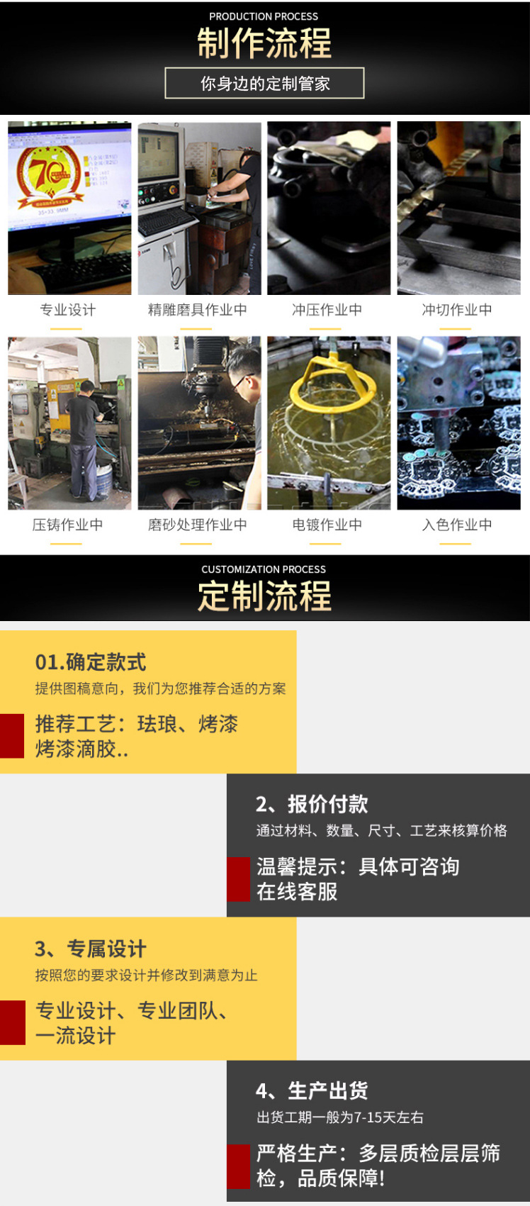 金属徽章定制胸针胸徽勋章订做个性班校徽司徽奖牌定做周年纪念章