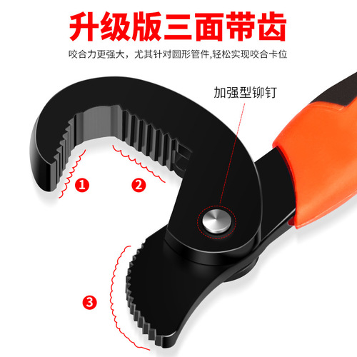 Universal wrench, universal movable opening wrench, multi-functional quick opening pipe wrench, board tool set