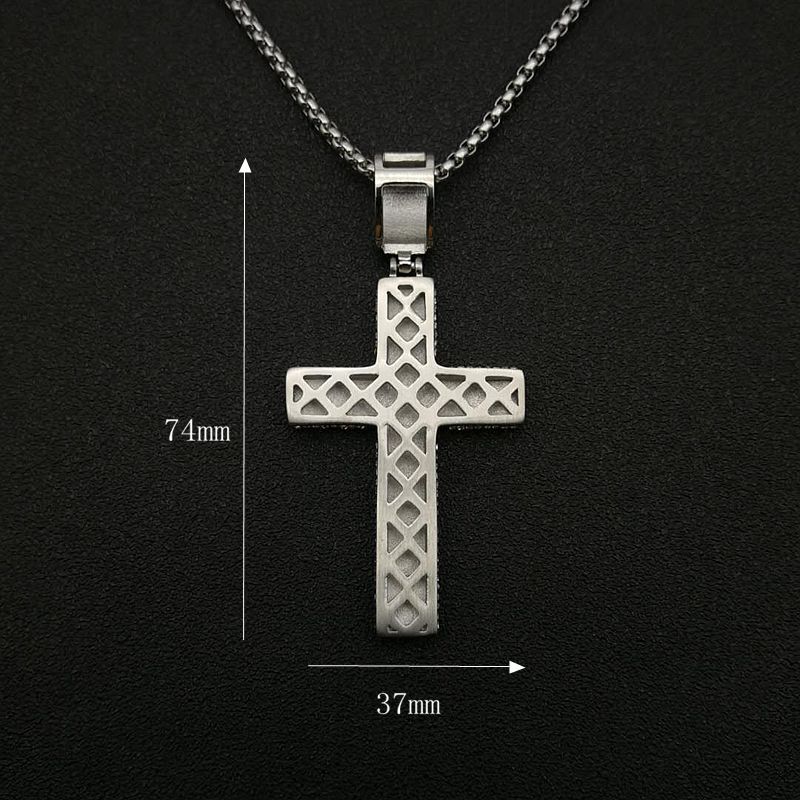 1 Piece Hip-hop Cross Titanium Steel Men's Pendant Necklace display picture 1