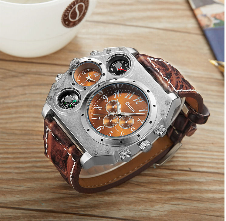 Retro Style Retro Solid Color Buckle Quartz Watch Men's Watches