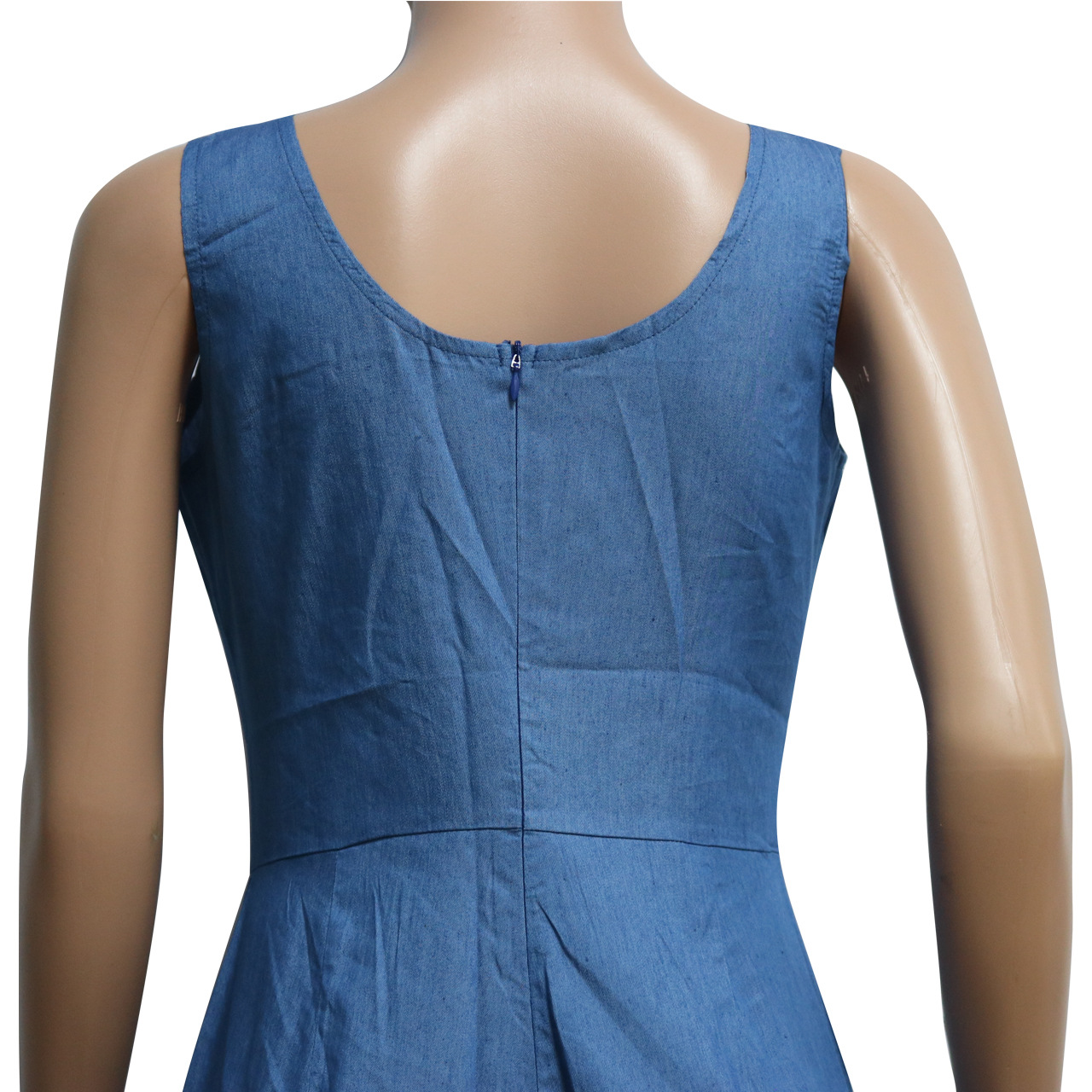 Boutique Casual Denim Solid Color Vest Backless Jumpsuit