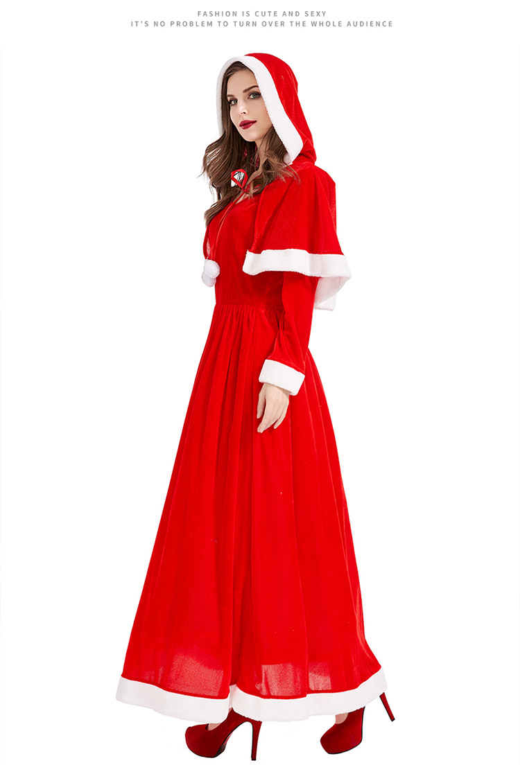 Halloween Stage Party Costumes, Christmas Costumes Santa Claus Shawl Dresses Home Uniforms Holiday Costumes_ecoleips.com