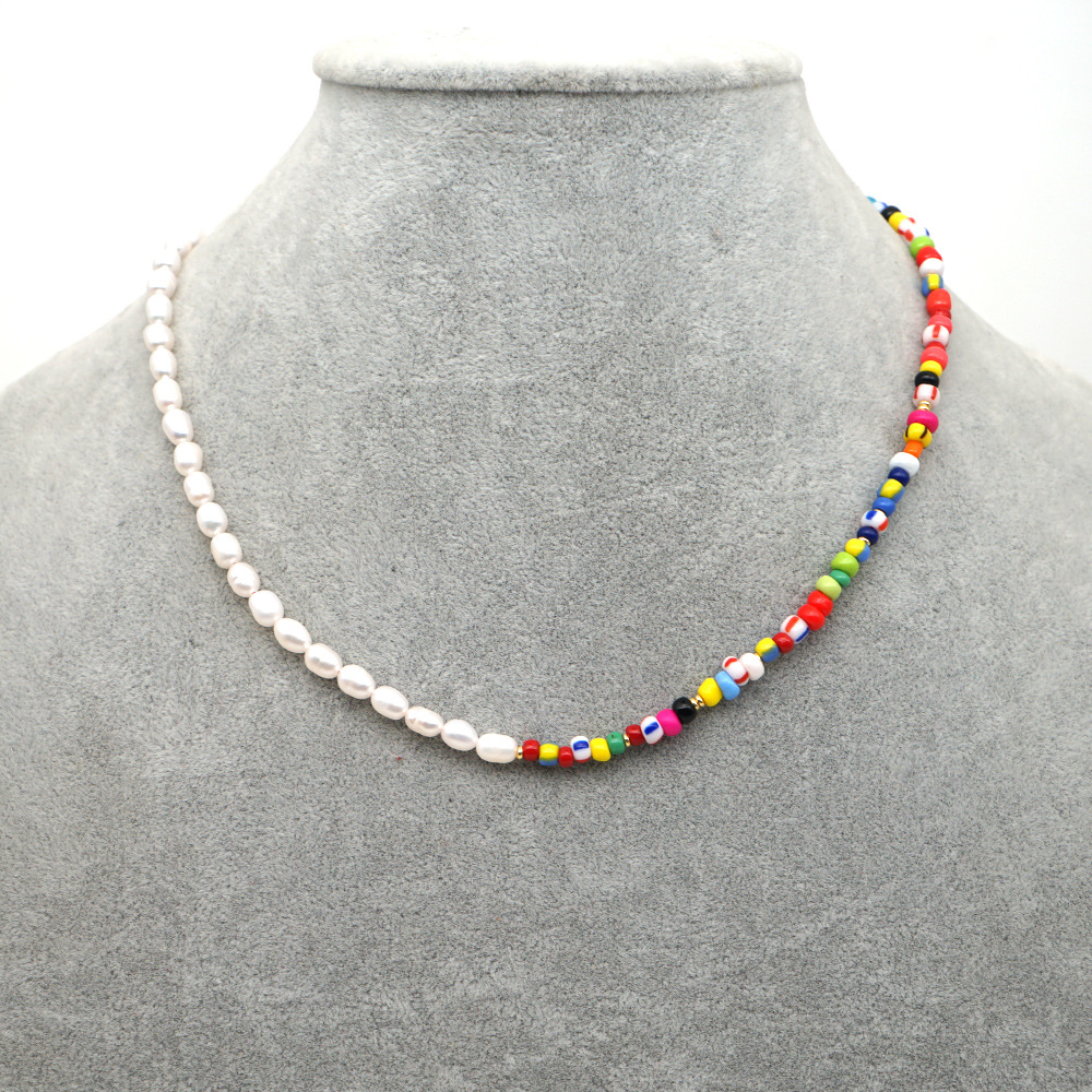 Ethnic Style Rainbow Beads Pearls Natural Pearl Necklace Bohemian Beach Style Necklace Wholesale Nihaojewelry display picture 11