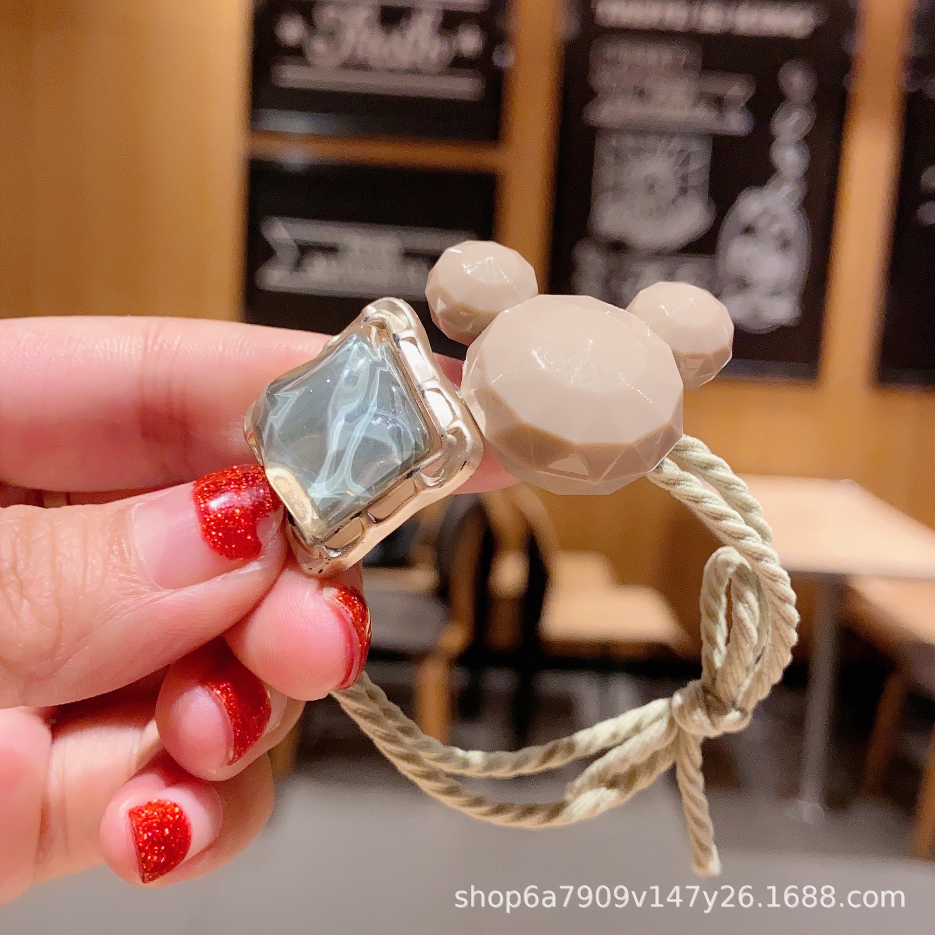 Estilo coreano ~ cuerda de pelo de los niños diosa lazo del pelo banda de goma internet celebridad ins mickey chica cola de caballo tocado flor banda de pelo cuerda de pelo