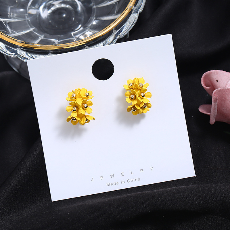 Flower Pattern Women'S Gender Stoving Varnish, Flowers, Metal Design Wholesale Jewelry 1 Pair Simple Style Flower Alloy Alloy Ear Studs