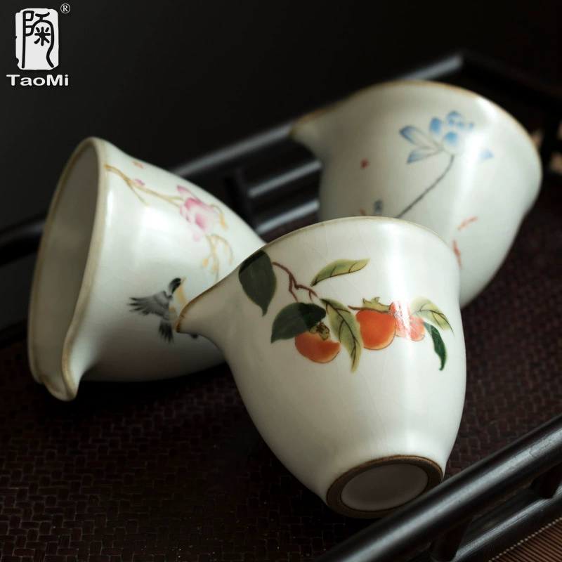 Ceramic capacious tea cup for home use, teapot, tea set with accessories