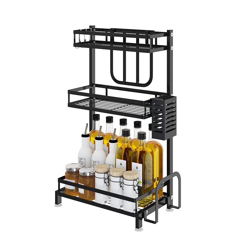 跨境专供可拆卸厨房调味瓶置物架 创意款砧板刀板筷子篓整理用具