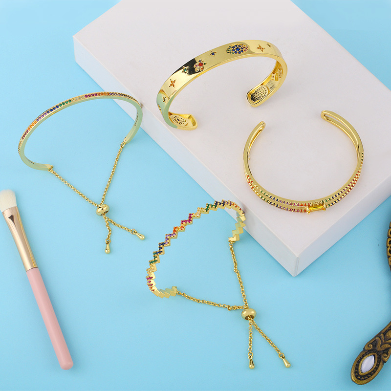 Bohemian Rainbow Bracelet Retro all-match Open Bangle Jewelry Gift wholesale nihaojewelry