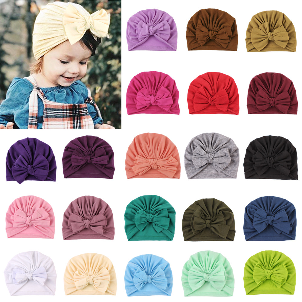 Girls Baby Cotton Cloth Turban Knot Todd...