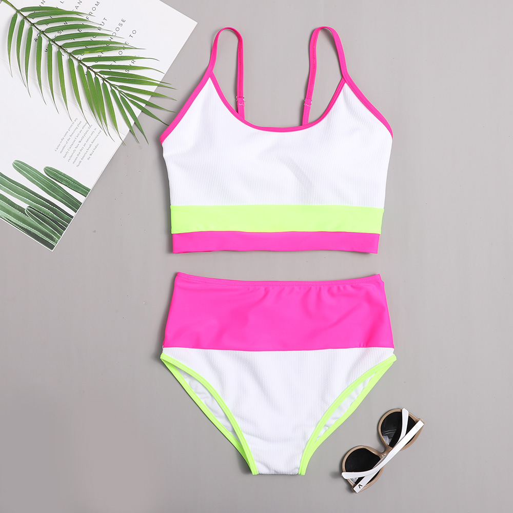 new special fabric color matching bikini swimsuit  NSHL31814