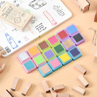 Manufacturer Approved 16-Color Set of Colorful Ink Pads, Handbook Seal Book, DIY Decorative Tool Box