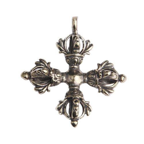 Brass old cross vajra pestle key chain pendant religious instrument security peace pendant small copper wholesale