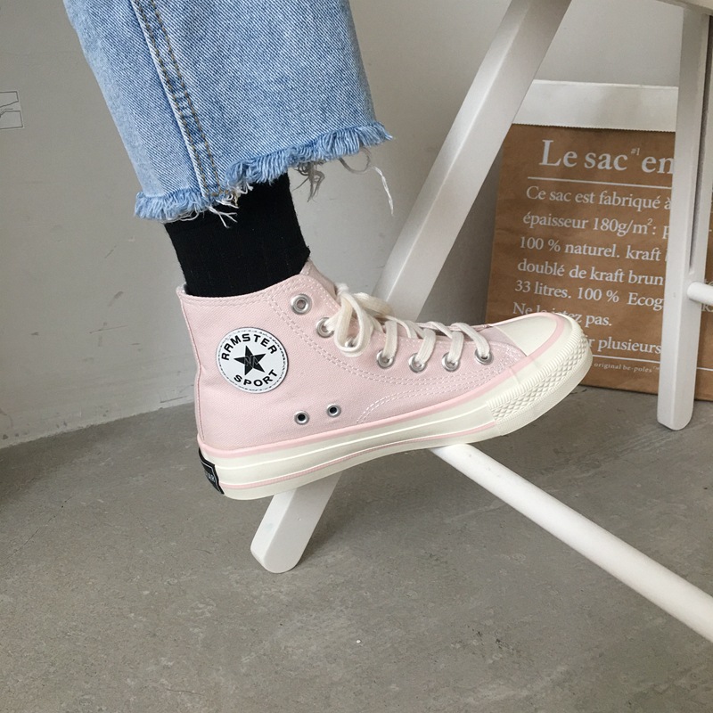 Vilenjasto ružičaste visoke platnene cipele za žene iz 1970-ih, korejska verzija, ULZANG studentske svestrane visoke cipele za boarding_voghion.com