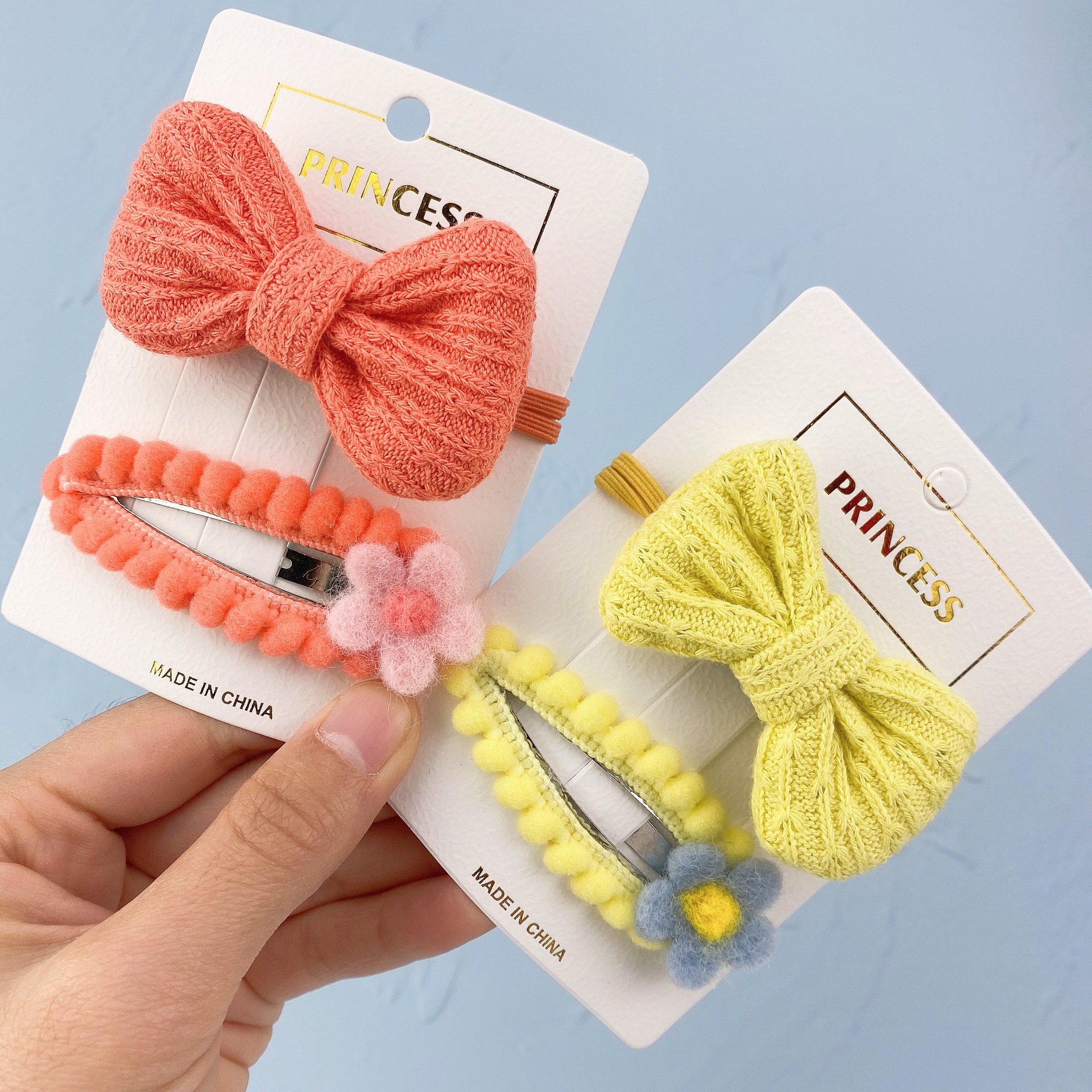 New Fashion Woven Bow Candy Color Bb Clip Set display picture 2