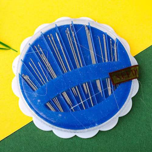 Large small round boxed hand sewing needle household sewing needle embroidery needle sewing box embroidery steel needle