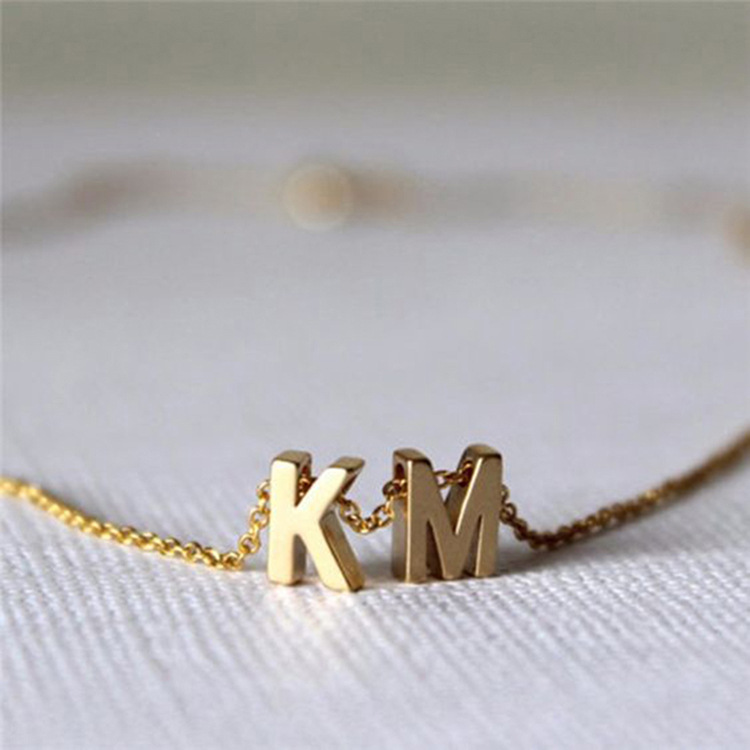 Stainless Steel Titanium Steel 14K Gold Plated Fashion Plating Letter Necklace display picture 3