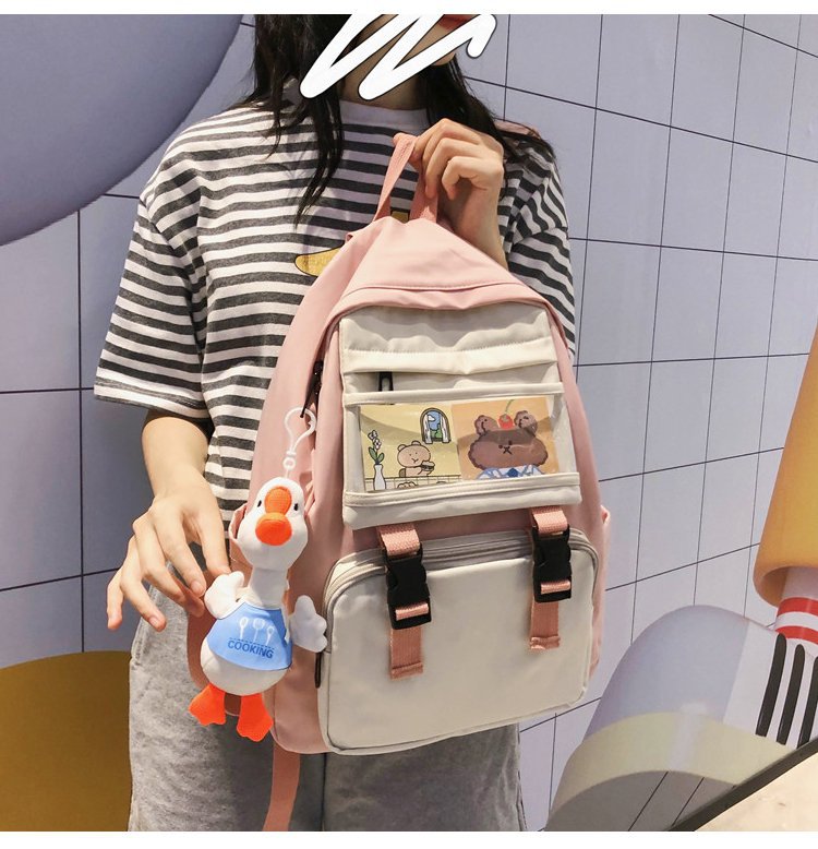 Korean Vintage Sense Girl Soft Sister Cute Cartoon Transparent Bear Card Student Schoolbag Backpack Tide Wholesale Nihaojewelry display picture 28