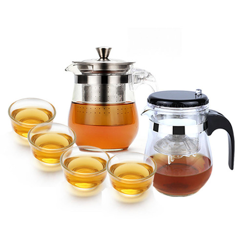 Elegant cup flower teapot tea set exquisite cup one-touch filter heat-resistant glass tea maker teapot set
