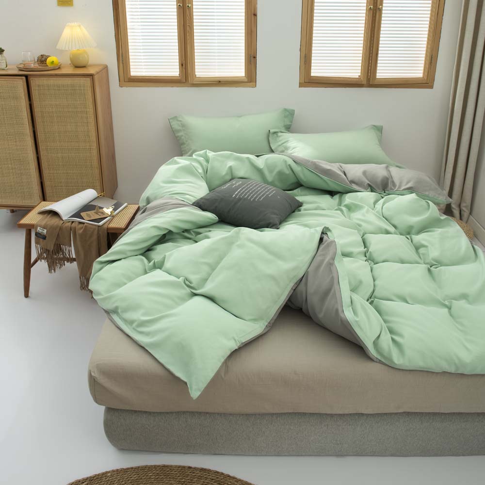 wish亚马逊欧美码ebay跨境家纺专供床上用品90g双拼色被套三套件