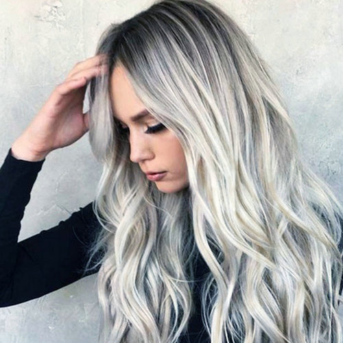 European and American cross-border gradient women's natural long curly wig medium-differentiated fiber full head cover high-temperature wire for any face shape