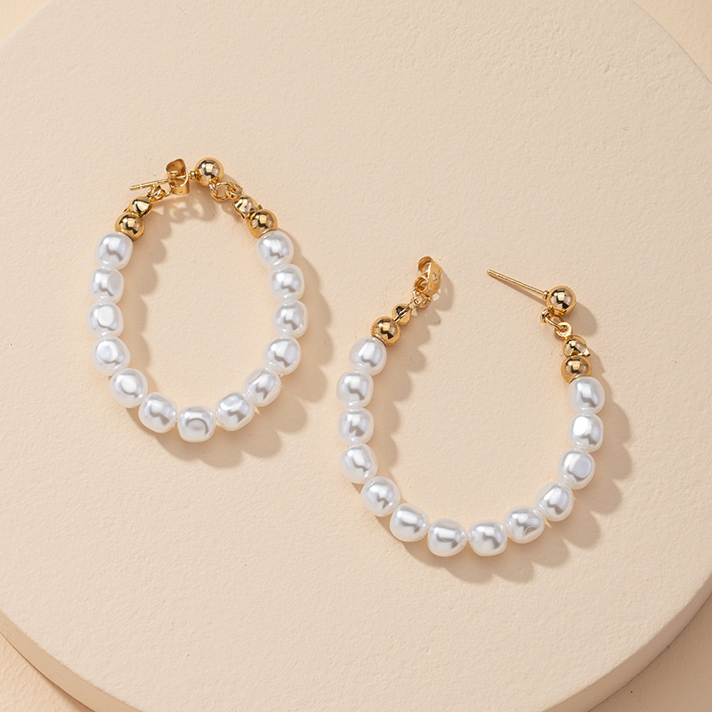 Fashion 1 Pair Of Pearl Hoop Earrings Hot Selling Wholesale display picture 3