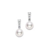 18k Diamonds and pearls Earrings Japan akoya Pearl Pink Flawless Simplicity personality Girlfriend