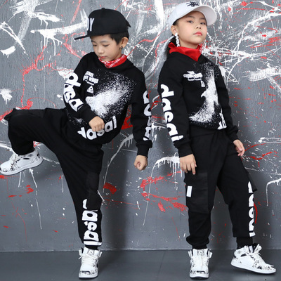 Kids Boy Autumn suit 2020 new pattern Korean Edition the republic of korea girl Autumn Sweater Dancing clothes Hip hop clothing