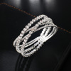 Accessory, steel wire, elastic bracelet, European style, diamond encrusted, new collection