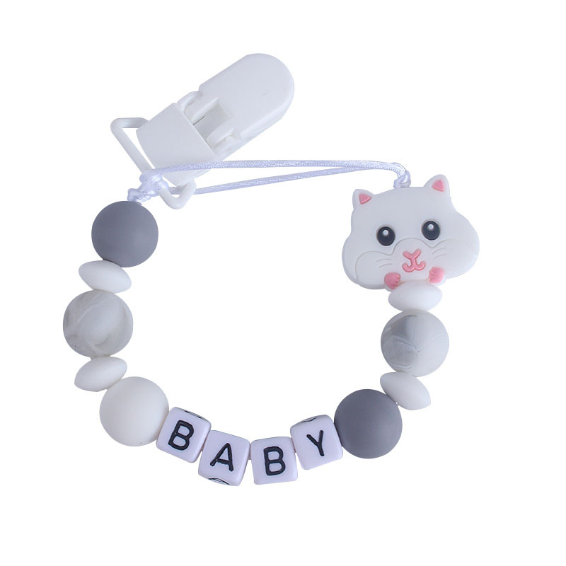 Bebé de plástico clip de chupete bebé calmante silicona chupete cadena hamster teether palo anti-caída de la cadena
