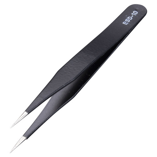 Stainless steel tweezers thickened electronic tweezers elbow pointed flat tip clamping tool