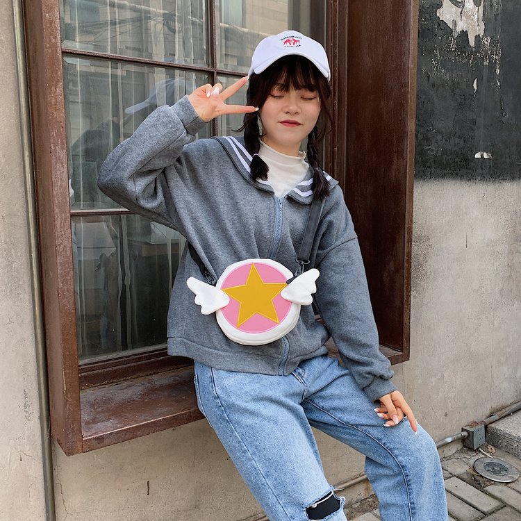 اليابانية أزياء جديد لطيف الكرتون ماجيك ساكورا قماش الكتف حقيبة فتاة لطيف مضحك محفظة بالجملة display picture 89