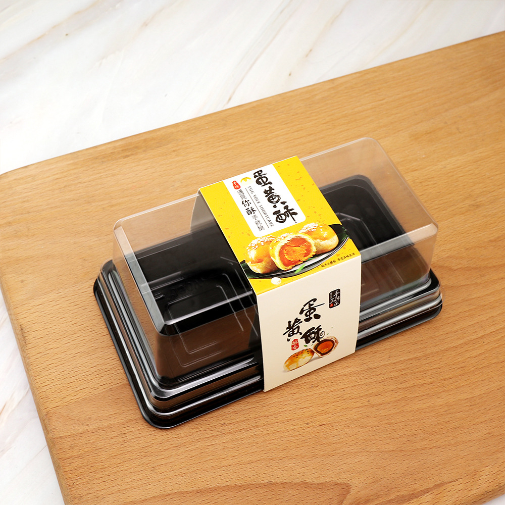 Caja de embalaje de huevo crujiente dos gránulos de nieve niang puff de carne de pino de mariscos de batata caja de plástico para embalaje de pastel y postre image 8