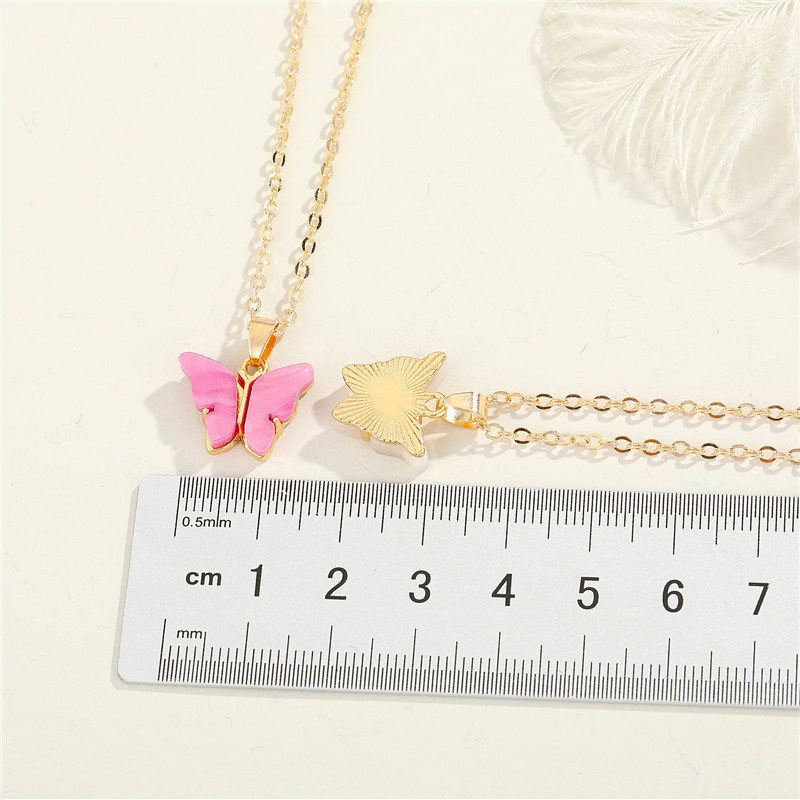fashion butterfly resin necklace