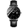 Ultra thin waterproof quartz watch, trend belt, 2023 collection, genuine leather