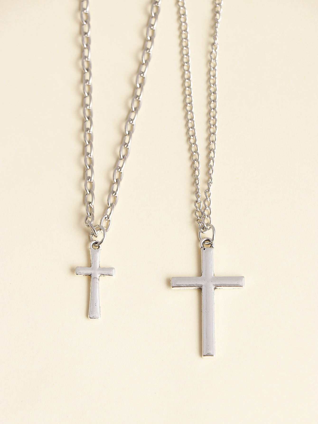 Bohemian Retro New Alloy Cross Multi-layer Necklace Two-layer Chain Set Wholesale Nihaojewelry display picture 4