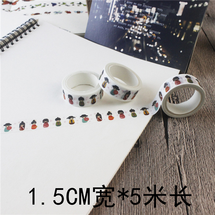 Animal y planta diario cinta lindo diario pegatinas y cinta de papel color material fresco chica corazón di Decoración