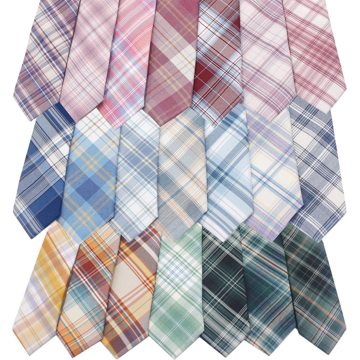 Fábrica en stock a cuadros corbata moda casual hecho a mano estilo universitario japonés uniforme escolar uniforme JK corbata cinturón largo