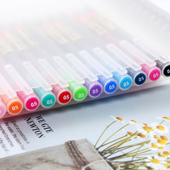 Hancool Brand Minimalist Style 0.5mm Frosted Transparent Rod Simple Color Neutral Gel Pens 12-Pack 0316