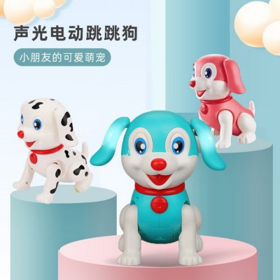 Electric Cartoon dance Jumping Dog Model Toys simulation Walk Dalmatians Ears luminescence Sound children gift