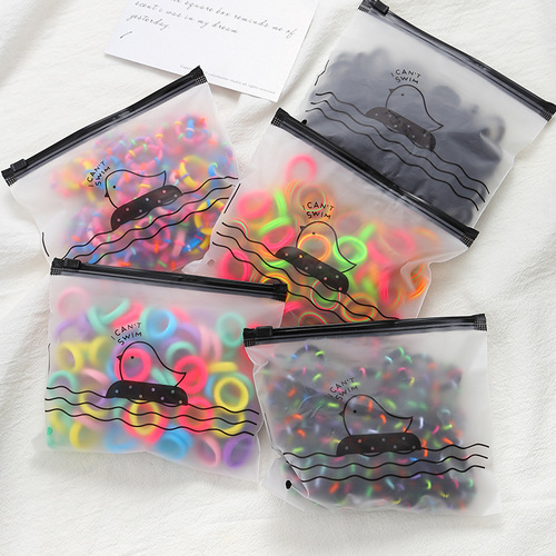 100 bags of candy-colored rubber bands for women, ins forest-style hair ties that do not hurt hair, high elasticity and durability, basic hair ropes