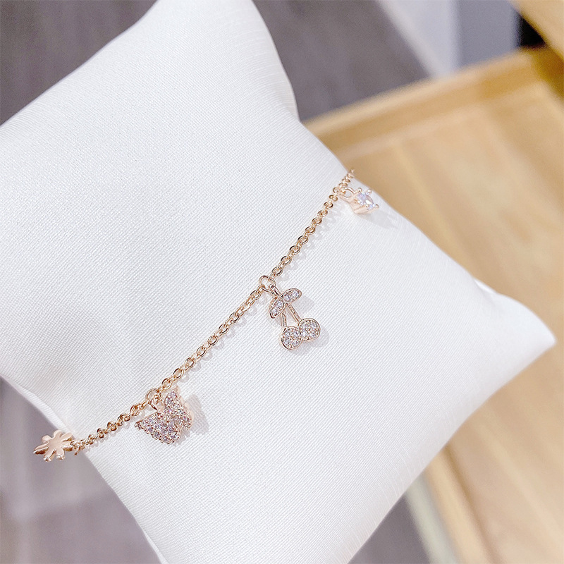 Elegant Geometric Copper Bracelets Plating Zircon Copper Bracelets 1 Piece