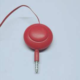 磁铁耳机伸缩线半成品3.5圆形双拉伸缩耳机外贸礼品可印LOGO工厂