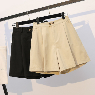 061933实拍大码女装休闲运动短裤女夏胖MM原宿高腰松紧宽松阔腿裤|ms