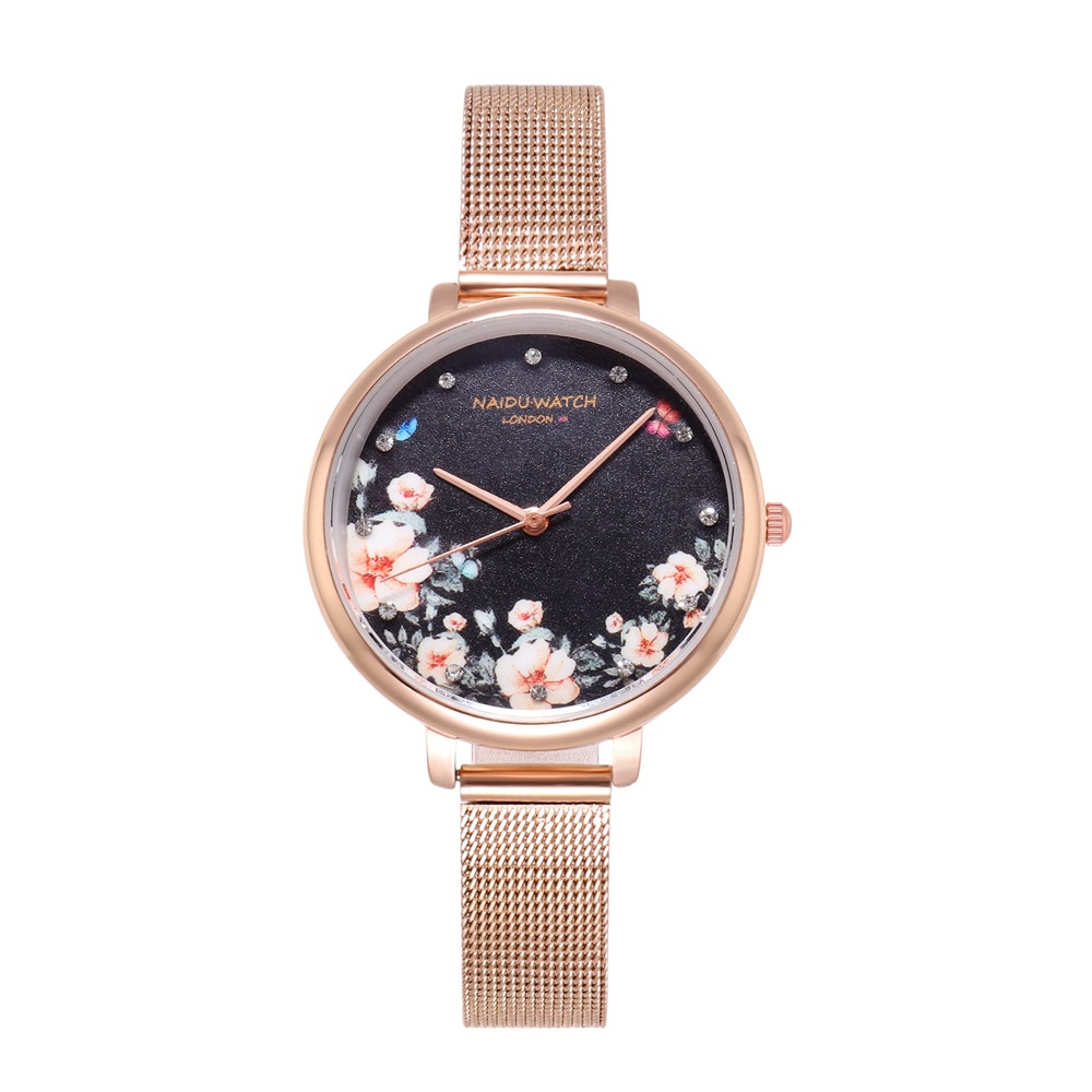 Gedruckter Instagram-Schlichter und modischer Stil Student Quarz Mode Aktivität Schnalle Damenuhr Trend_voghion.com