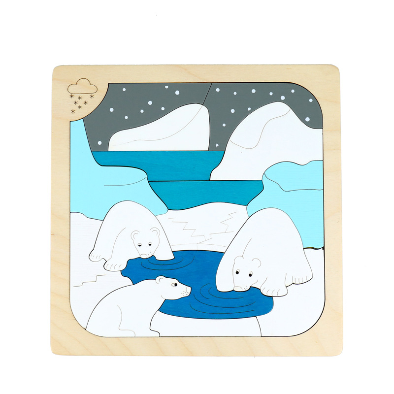 Rompecabezas de animales de madera para niños rompecabezas creativo educación temprana juguete rompecabezas cognitivo
