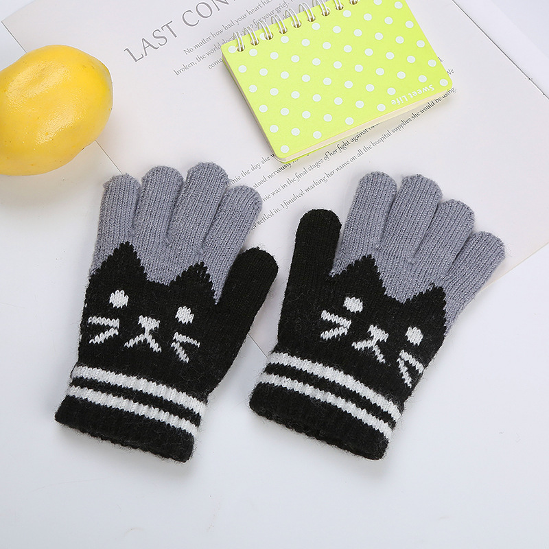 Guantes Unisex De Cachemira De Imitación De Gato Para Niños display picture 4