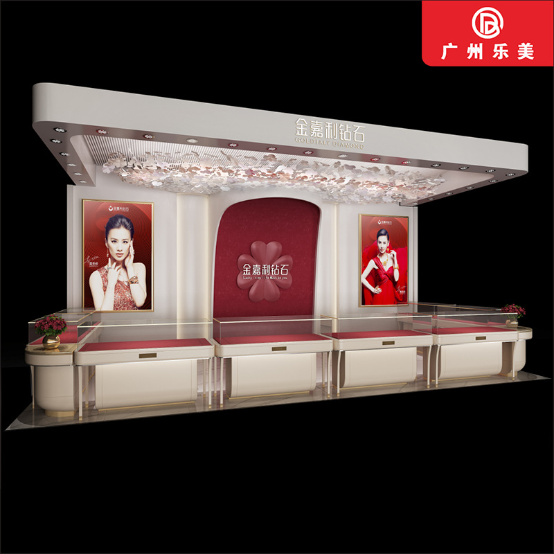 实力厂家定制品牌专卖店珠宝柜不锈钢弧形柜直柜钢化玻璃壁柜直销