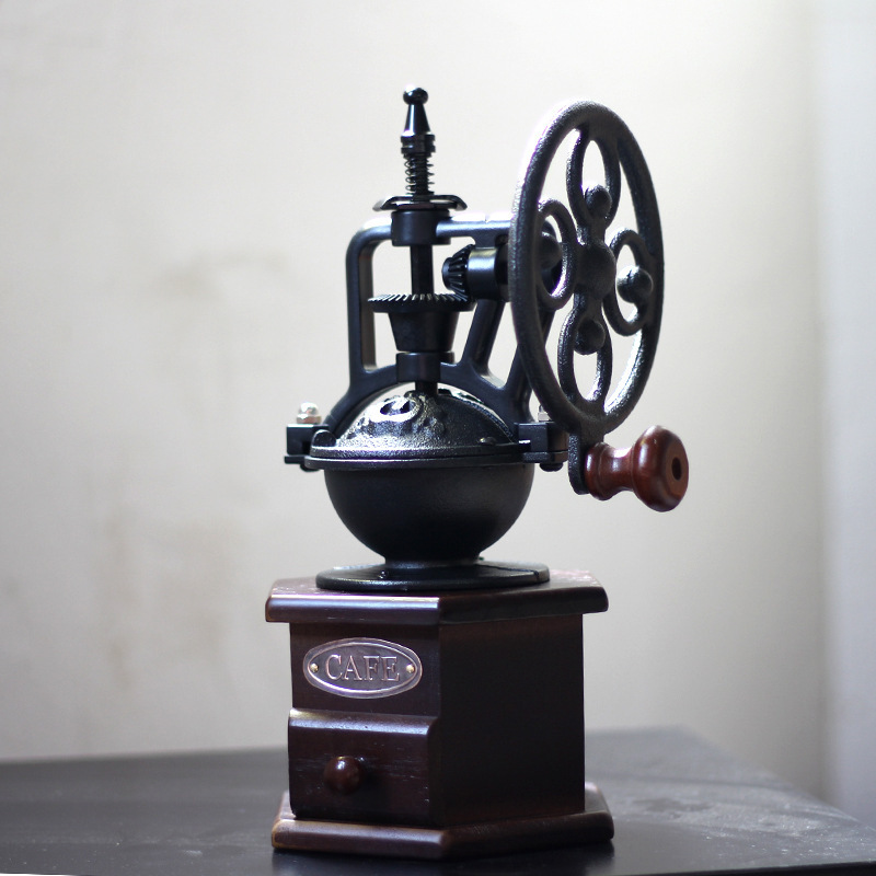 Retro hexagonal Ferris wheel hand grinder coffee bean grinder cast iron mill pepper mill for commercial use